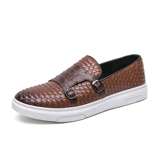 Designer leather one-pedal loafer